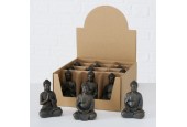 Boltze Home Figurine Bouddha H10cm en résine synthétique marron foncé