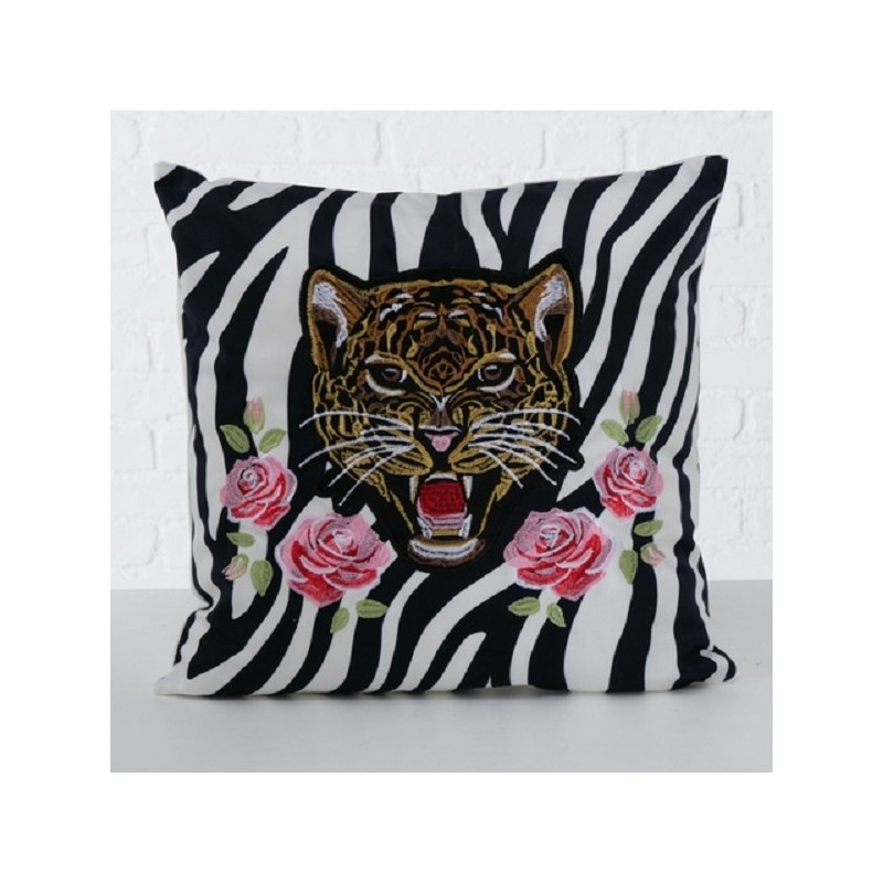 Boltze Home Kussen Pardy zebra print 100% polyester zwart, wit