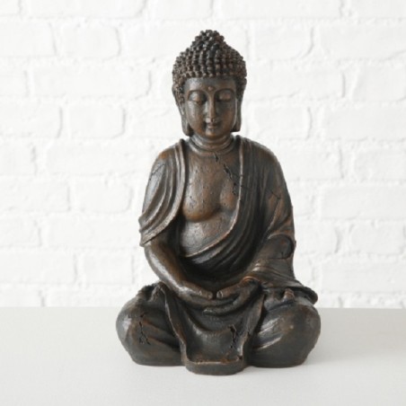 Boltze Home Statue Bouddha H30cm polyrésine marron