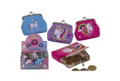 Portefeuille Licorne en plastique 9x8cm