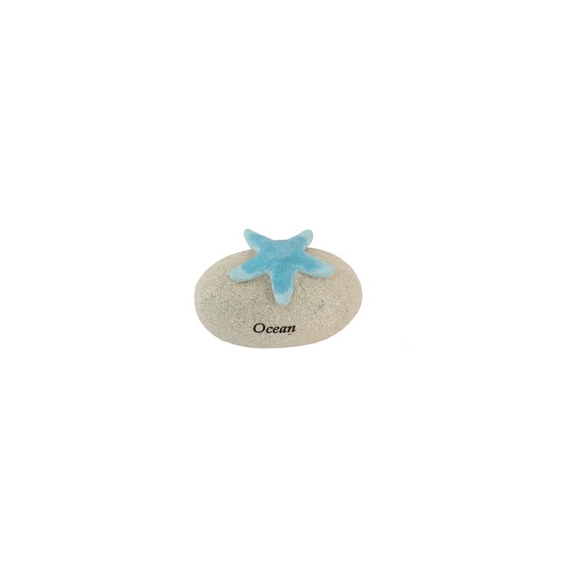 Steen polystone met zeester ocean 8x5x5cm