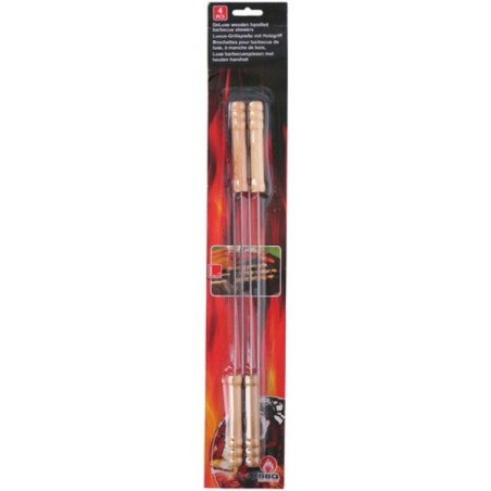 Brochette de barbecue avec manche en bois 38,5 cm lot de 4 pièces