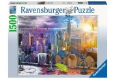 Ravensburger puzzel New York Skyline Dag en Nacht 1500 stukjes