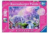 Ravensburger puzzel Koninkrijk van de eenhoorns glitter 100 stukjes