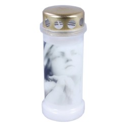 Lampe Tombeau Bolsius n°6 ange priant blanc H18,7cm