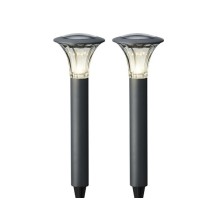 Prise de jardin solaire LED, lot de 2 pièces. 49x17cm blanc chaud