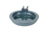 Esschert Design Bain d'oiseaux en céramique rond pétrole