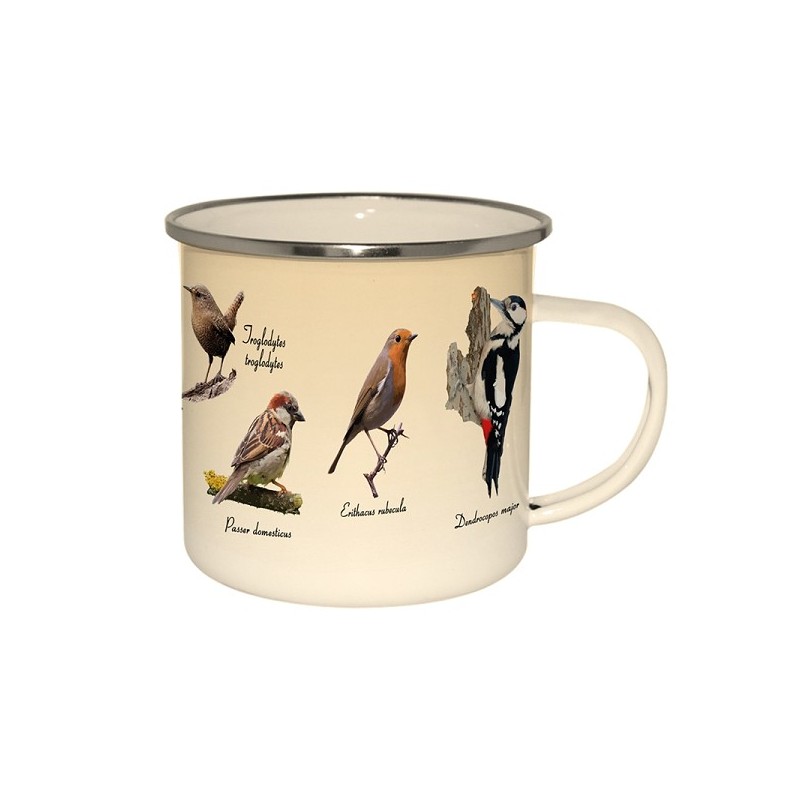 Esschert Design Tasse en émail oiseaux