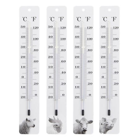Esschert Design Thermomètre animaux de la ferme noir/blanc