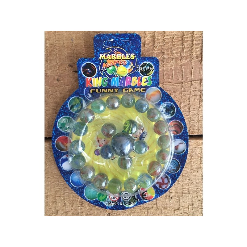 Knikkers circa 24 stuks op kaart