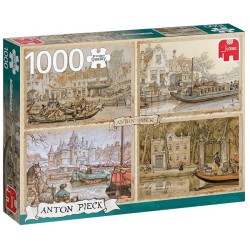 Puzzle Jumbo Anton Pieck Bateaux dans le canal 1000 pièces