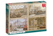 Puzzle Jumbo Anton Pieck Bateaux dans le canal 1000 pièces