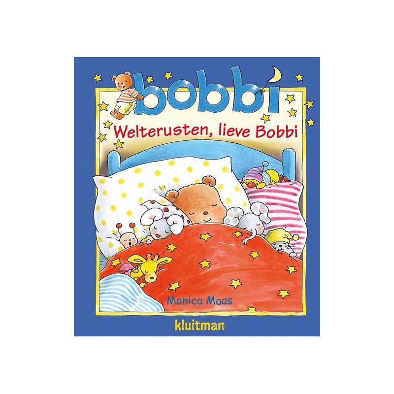 Kluitman Bobbi welterusten boekje en knuffel in kartonnen koffer