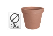 Pot de fleurs rond aspect pierre 35xØ40cm terra plastique