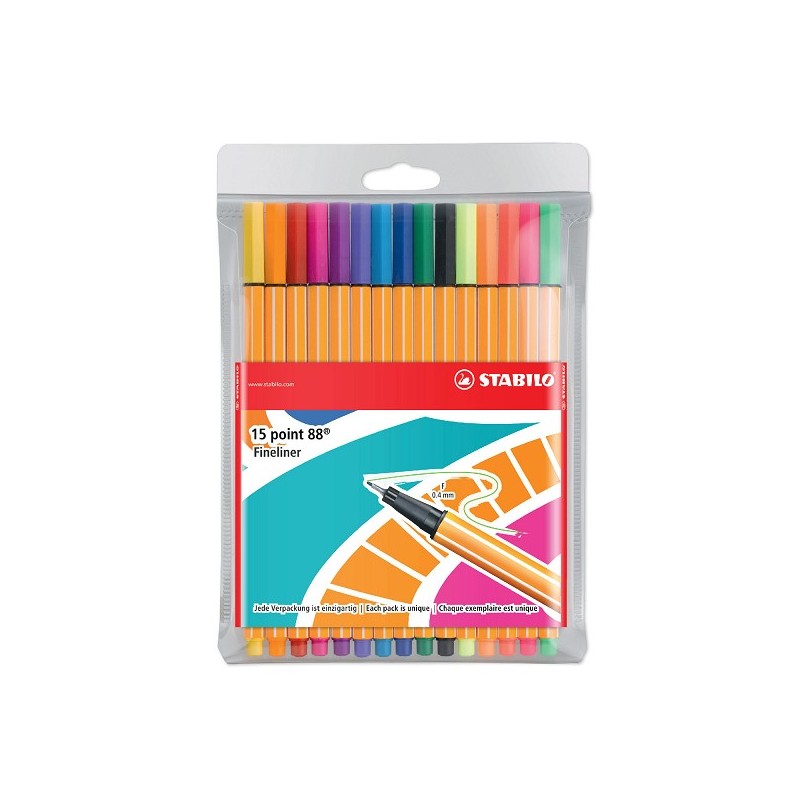 Stabilo point 88 etui a 15 fineliners