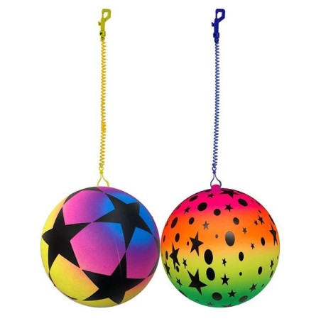 Porte-clés boule arc-en-ciel avec étoiles