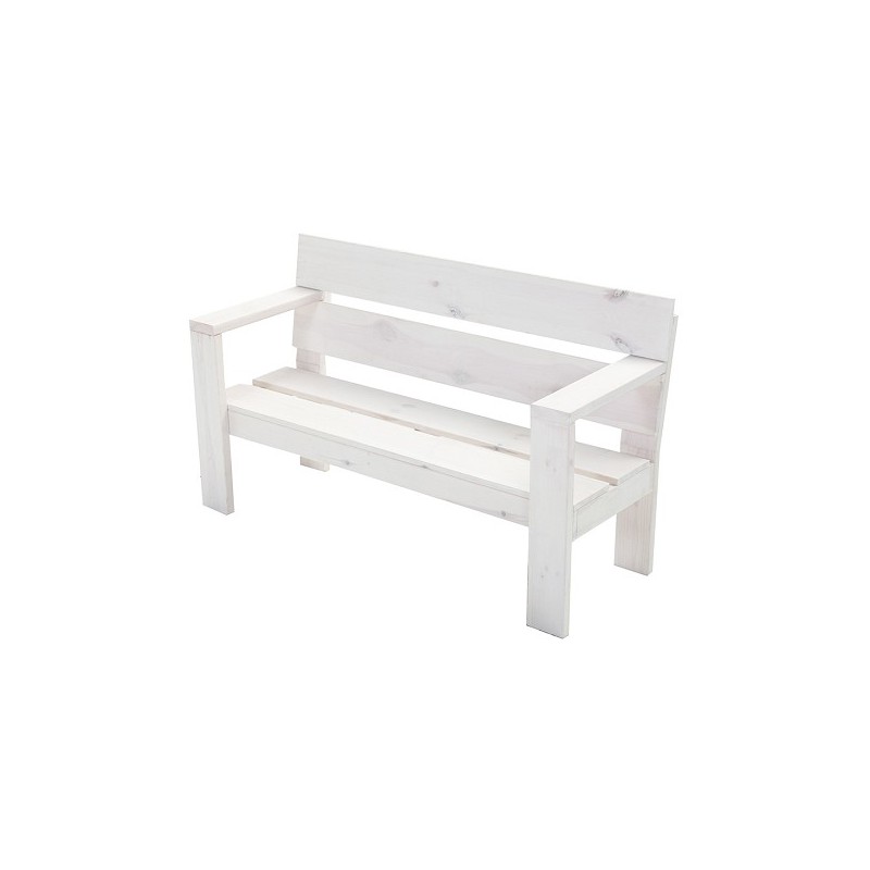 Tweezits Tuinbank Country FSC grenen White Wash144x51x85cm