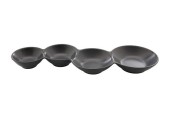 Plat de service 4 compartiments noir 28x9cm en faïence