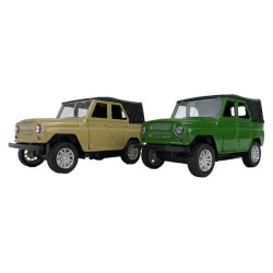 Jeep vert ou beige friction 1:32 sans lumière ni son