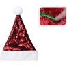 Bonnet de Noël à paillettes rouge/vert