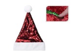 Bonnet de Noël à paillettes rouge/vert