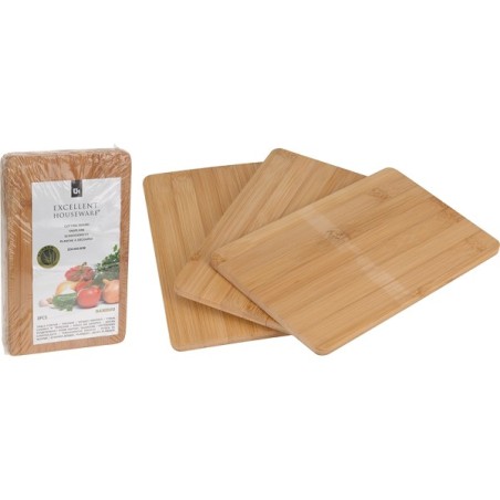Planche à découper en bambou set 3 pièces 22x14x0,8cm