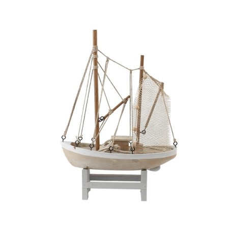 Bateau de pêche décoratif bois 28x38,5x8cm