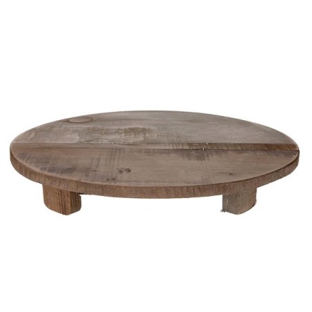 Dijk Natural Collections Plateau avec base vieux bois Ø38x7cm
