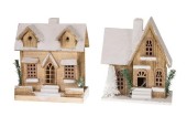 Dijk Natural Collections Maison en bois avec éclairage 23x14x28cm