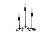 Boltze Home Bougeoir Fio fer noir lot de 3