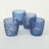 Dia7,5cm Boltze Home Lanterne Marilu verre bleu h7,5cm boîte a 4
