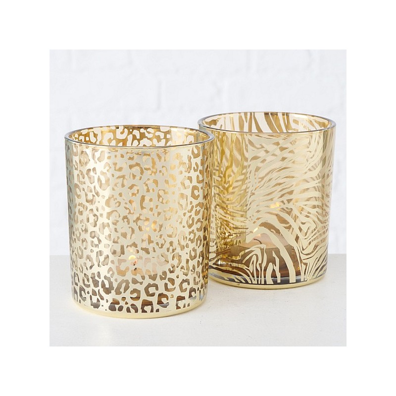 Boltze Home Lanterne Tigre verre H10cm D9cm