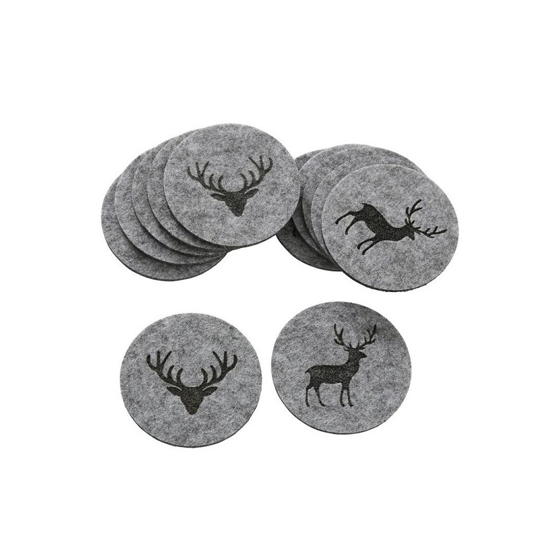 Boltze Home Sous-verres Tjark feutre 10cm 6 parties