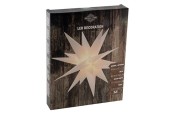 Ster 3D van kunststof 35cm wit met 4xLED warm wit en timer werkt op 3xAA (excl) batterijen