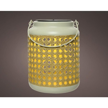 Lanterne solaire Lumineo LED Ø12-H17cm métal Blanc chaud