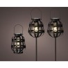 Ensemble de lanternes solaires LED Ø14-H80cm 2 lanternes à prise et 1 lanterne de table en métal noir a 6 heures de combustion e