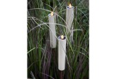 Lumineo  LED Solar kaars fakkel Ø4-H90cm wit met 6 uurs timer