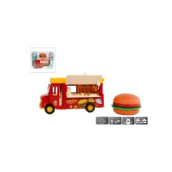 Foodtruck Hamburger Die Cast Pull Back Licht En Geluid Met Magnetic Induction