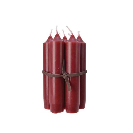 Cire de bougie pointue Lot de 7 pièces 6,5x6,5x11cm rouge