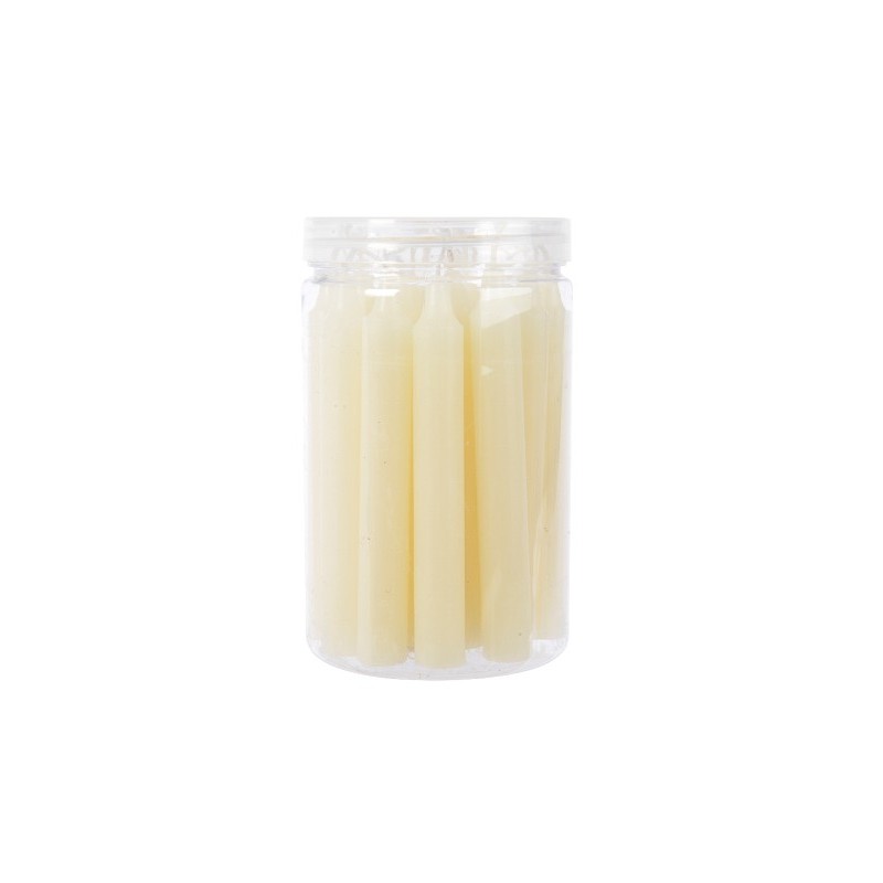 Bougies de sapin de Noël ivoire 1,3x10,5 cm 22 pièces en tube