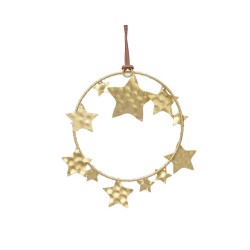 Decoris Cercle étoiles en métal 12x12cm or