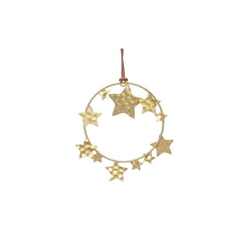 Decoris Cirkel metaal sterren 12x12cm goud