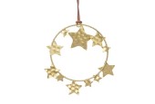 Decoris Cirkel metaal sterren 12x12cm goud