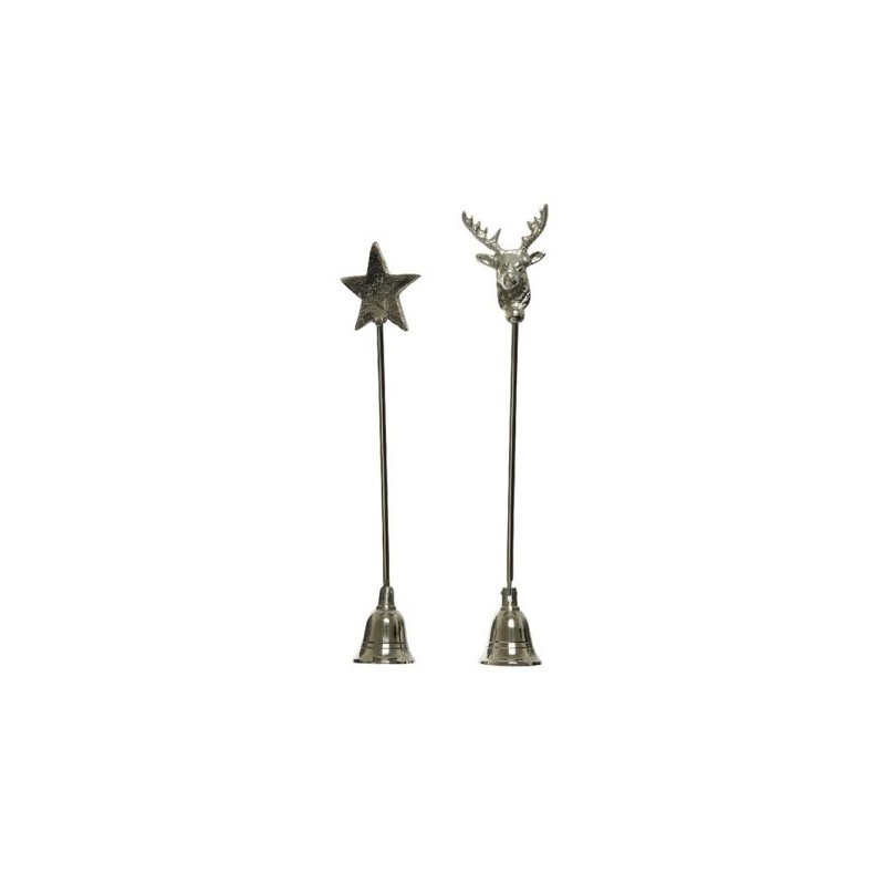 Éteignoir de bougie aluminium 5,5x26x4,5cm argent