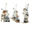 Kerstman hangornament met textiel wit