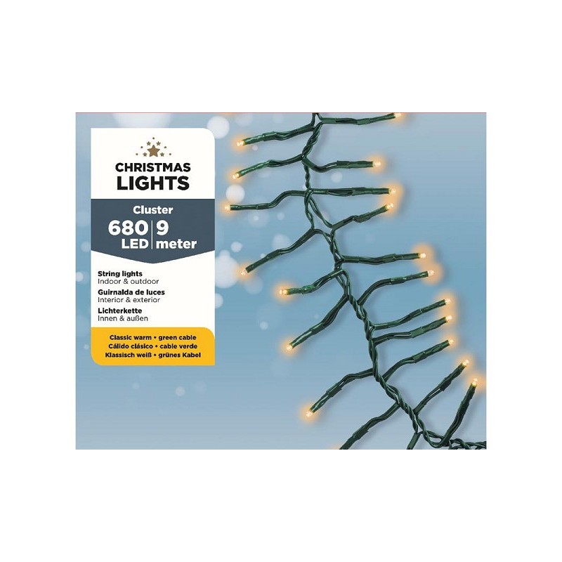 Lumineo LED budget Cluster éclairage extérieur 900cm-680L vert/classique chaud