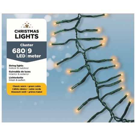 Lumineo LED budget Cluster éclairage extérieur 900cm-680L vert/classique chaud