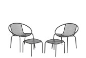 Ensemble balcon Vigo chaises + repose-pieds anthracite