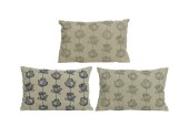 Zandkleurig buitenkussen olefin met bloemen 55x38x15cm 3 verschillende kleuren