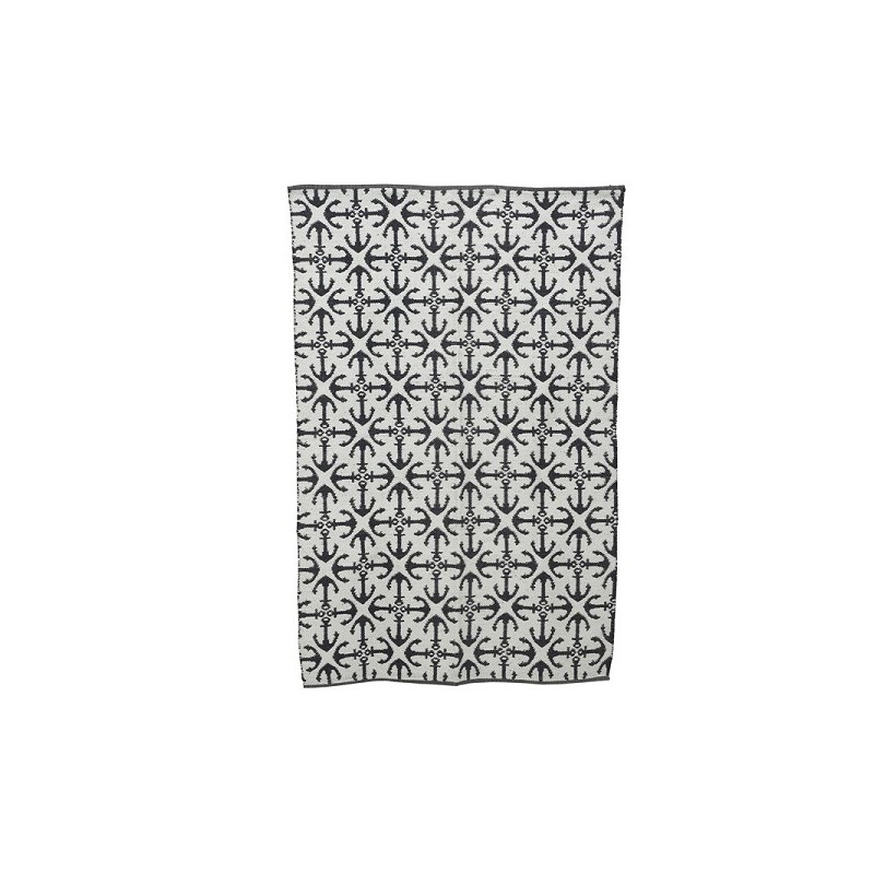 buitenvloerkleed 100% pvc met blauw ankermotief 180x120cm